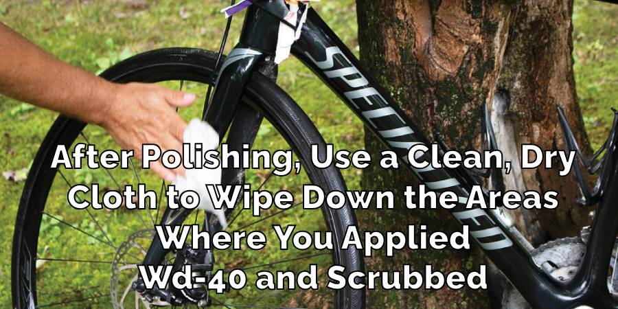 After Polishing, Use a Clean, Dry
Cloth to Wipe Down the Areas
Where You Applied
Wd-40 and Scrubbed