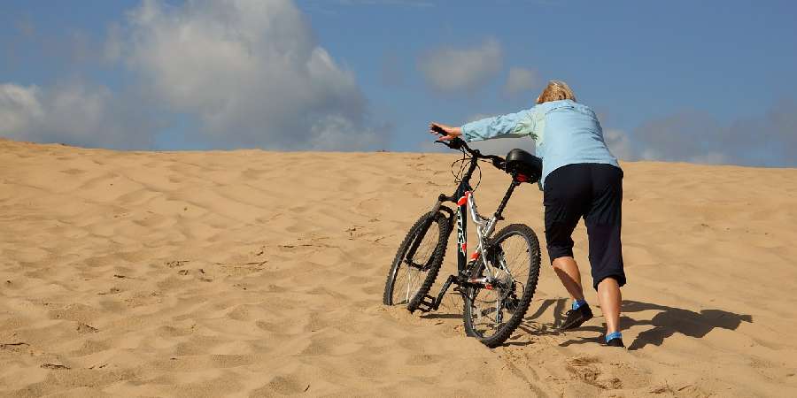 It is Hard to Ride Bicycle in the Desert 